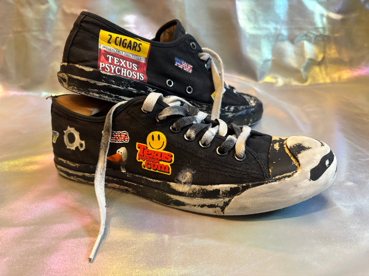 Sticker bomb skater shoes