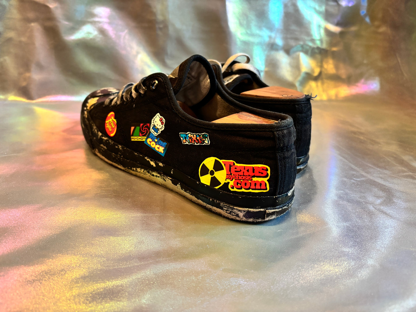 Sticker bomb skater shoes