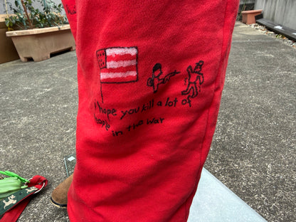 Red sweatpants