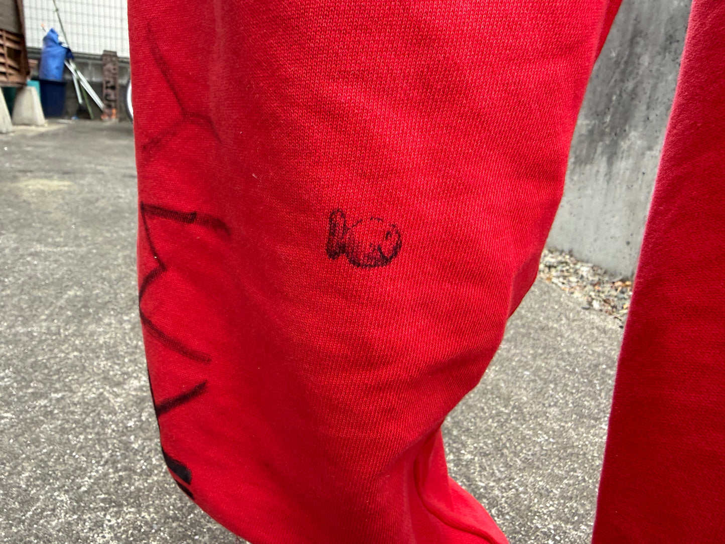 Red sweatpants